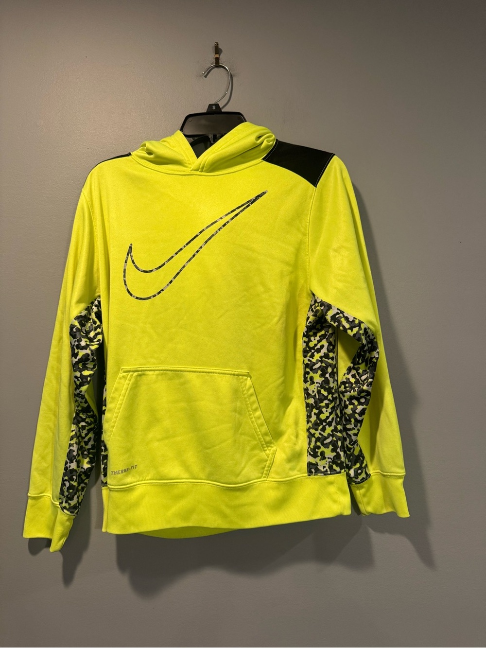 *Nike Neon Yellow & Black Boys' Hoodie with Swoosh